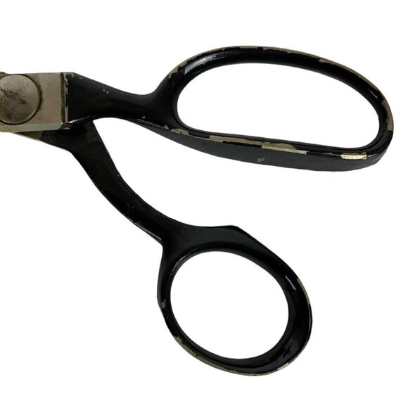 Wiss 9 inch Pinking Shears Black & Silver Vintage Drop Handle Newark NJ USA - Picture 7 of 7